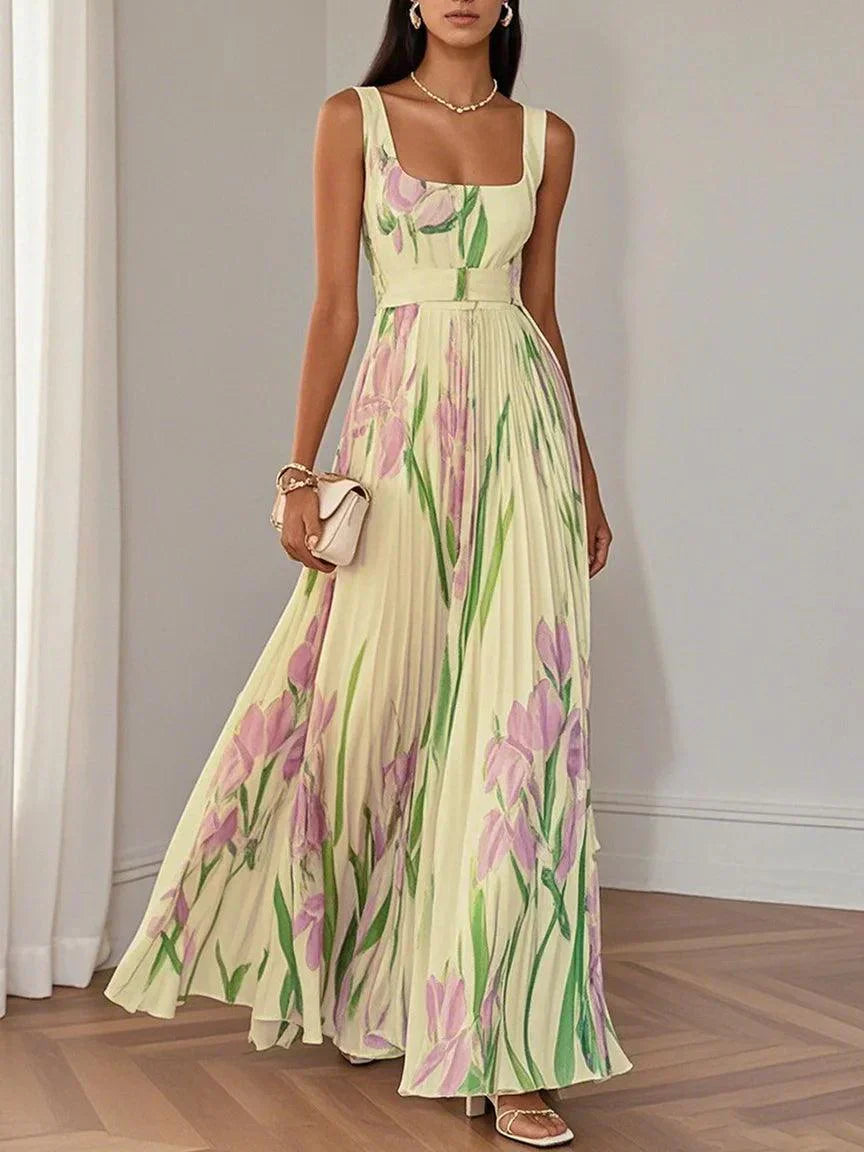 Maison™ | Floral Pleated Maxi Dress