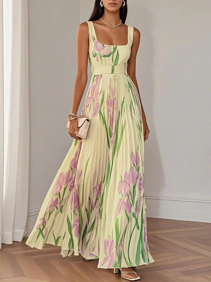 Maison™ | Floral Pleated Maxi Dress