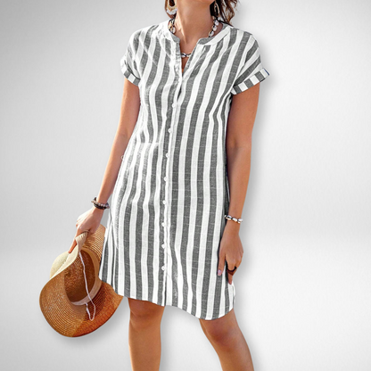 Maison™ | Elegant Striped Shirt Dress