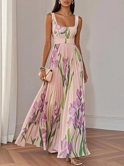 Maison™ | Floral Pleated Maxi Dress