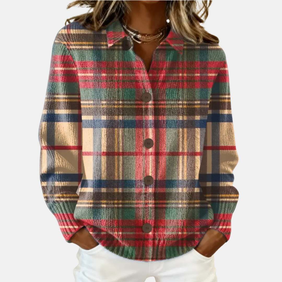 Gloria | Multicolor Plaid Button Cardigan