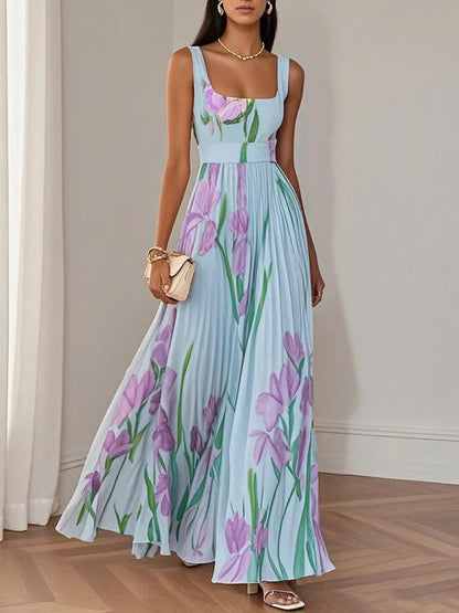 Maison™ | Floral Pleated Maxi Dress