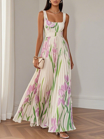 Maison™ | Floral Pleated Maxi Dress