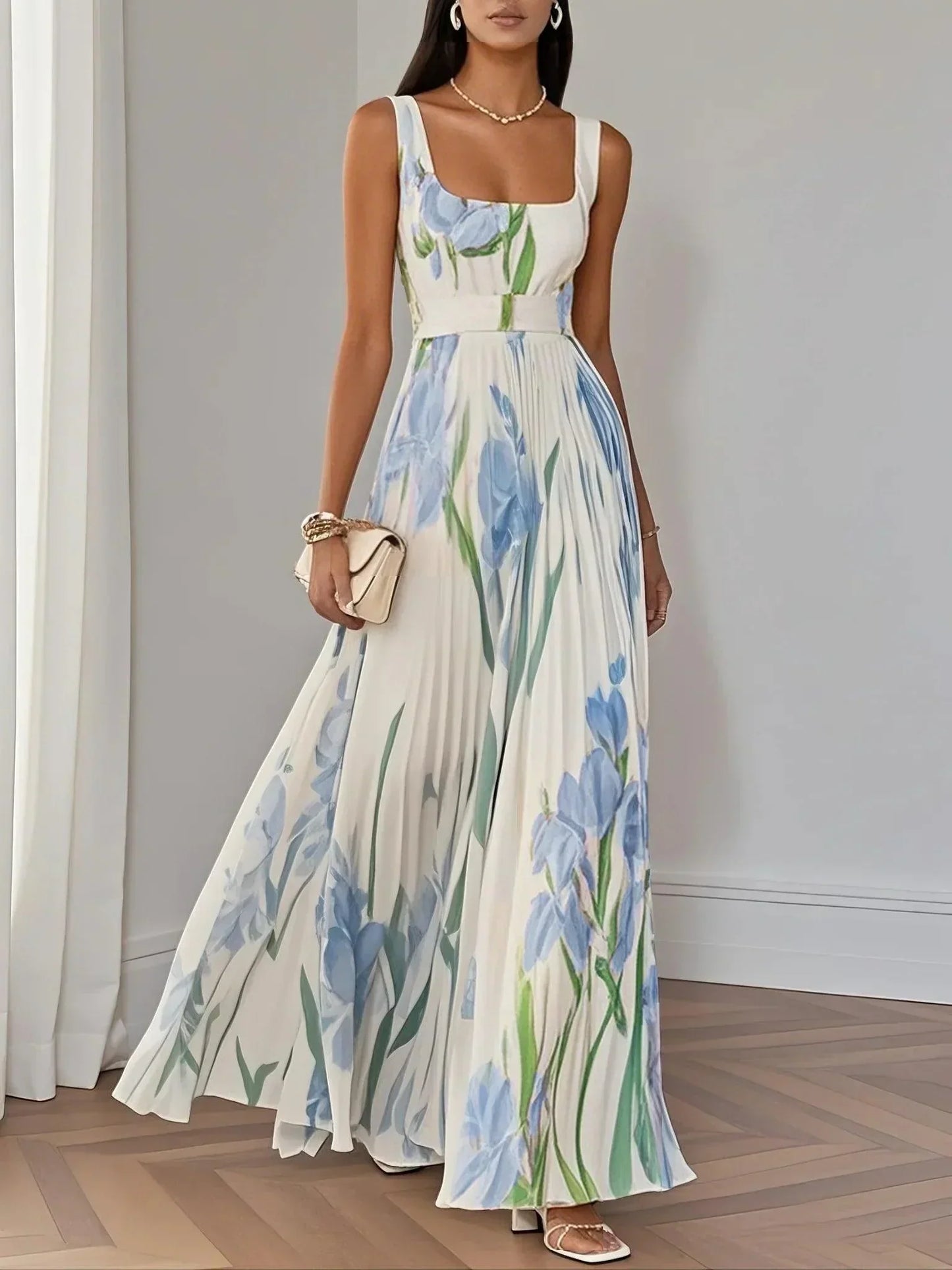 Maison™ | Floral Pleated Maxi Dress