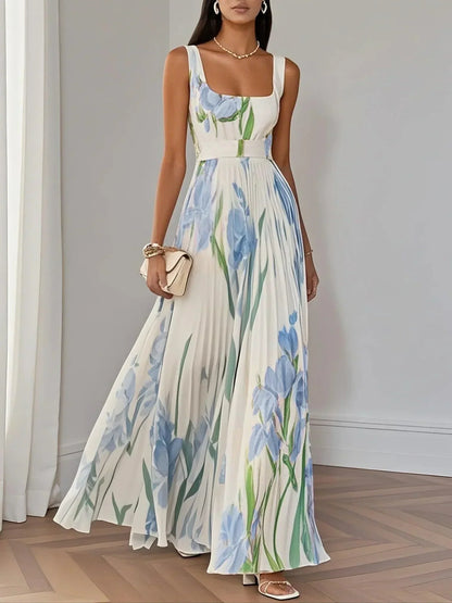 Maison™ | Floral Pleated Maxi Dress