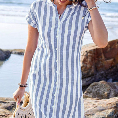 Maison™ | Elegant Striped Shirt Dress