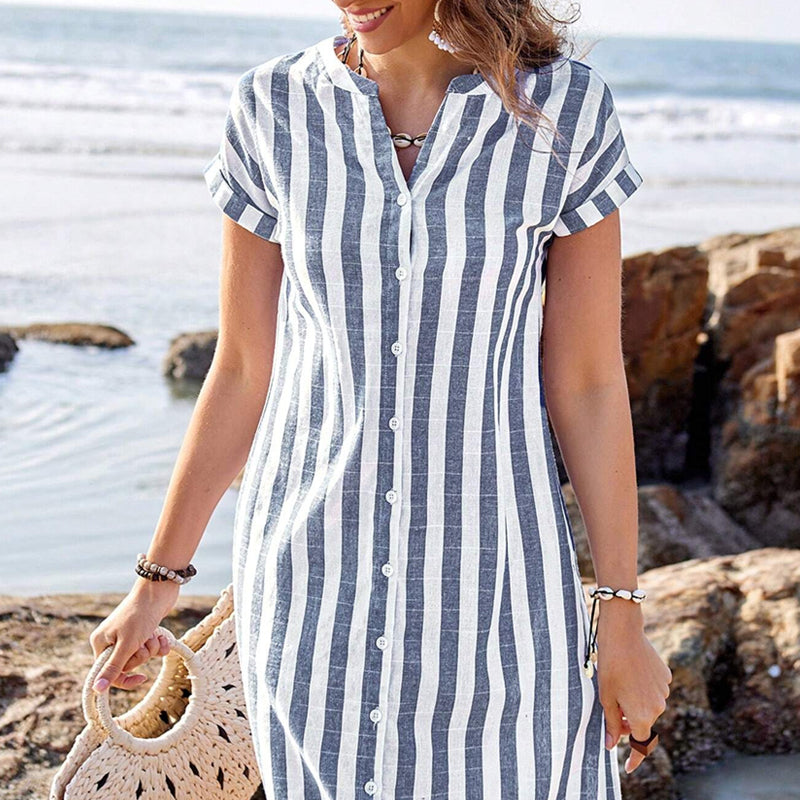 Maison™ | Elegant Striped Shirt Dress