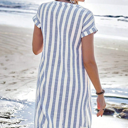 Maison™ | Elegant Striped Shirt Dress